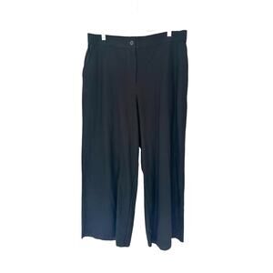 Eileen Fisher Pants Black Basic Straight Leg Office Career Casual Business Large